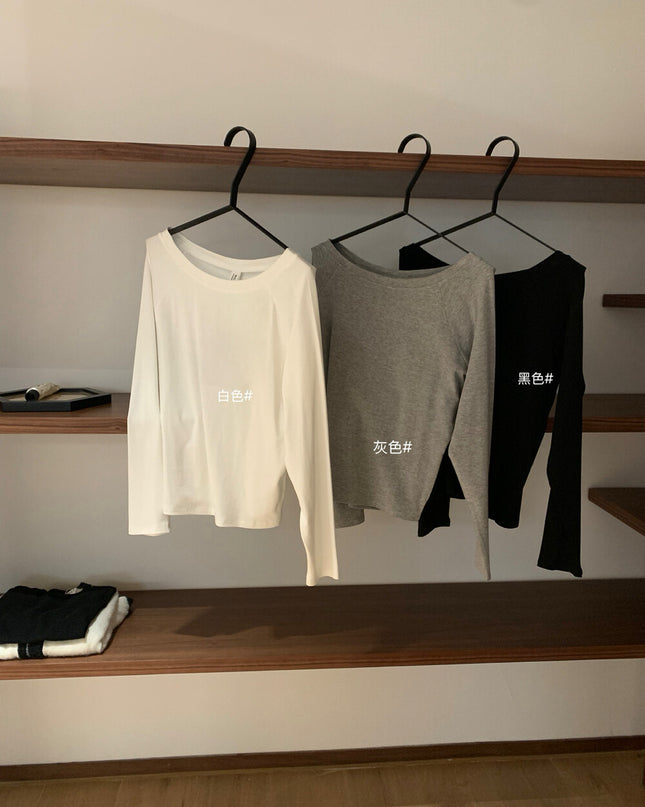 Asym One-Shoulder Long-Sleeve Tee