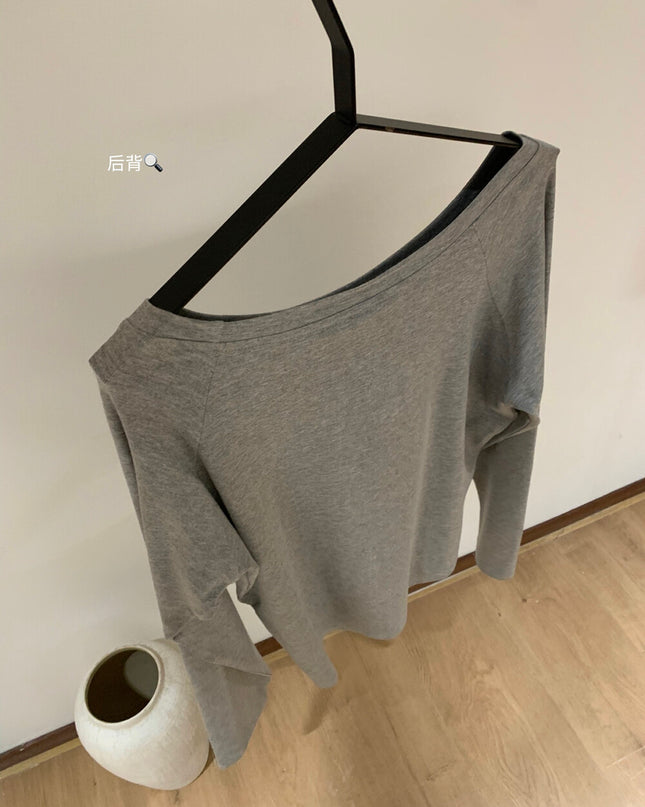 Asym One-Shoulder Long-Sleeve Tee