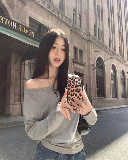 Asym One-Shoulder Long-Sleeve Tee