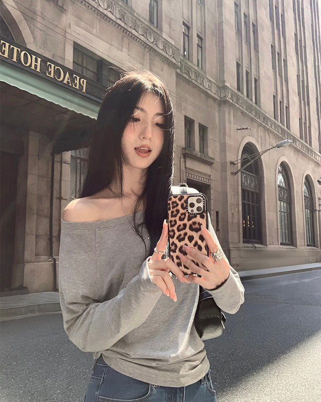 Asym One-Shoulder Long-Sleeve Tee