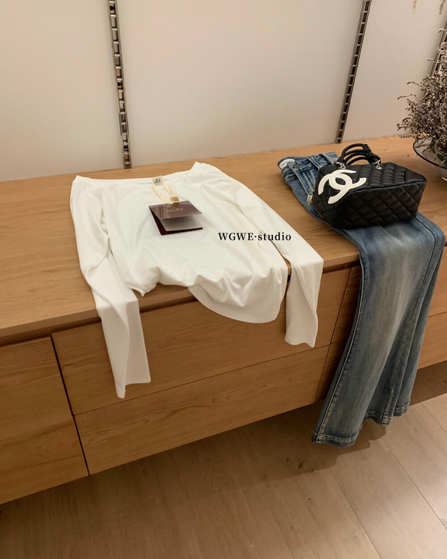 Asym One-Shoulder Long-Sleeve Tee