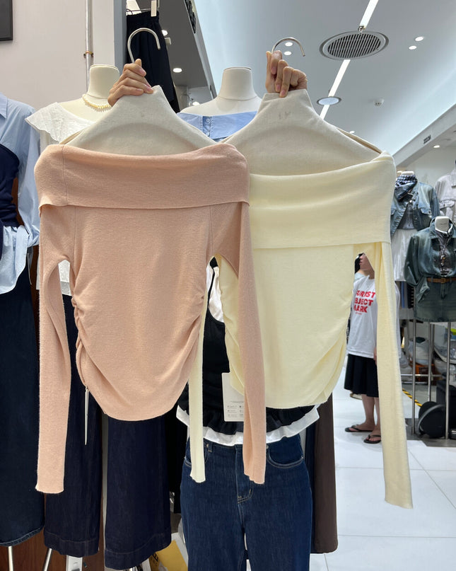 Romantic Trap Off-Shoulder Jacquard Knit Top