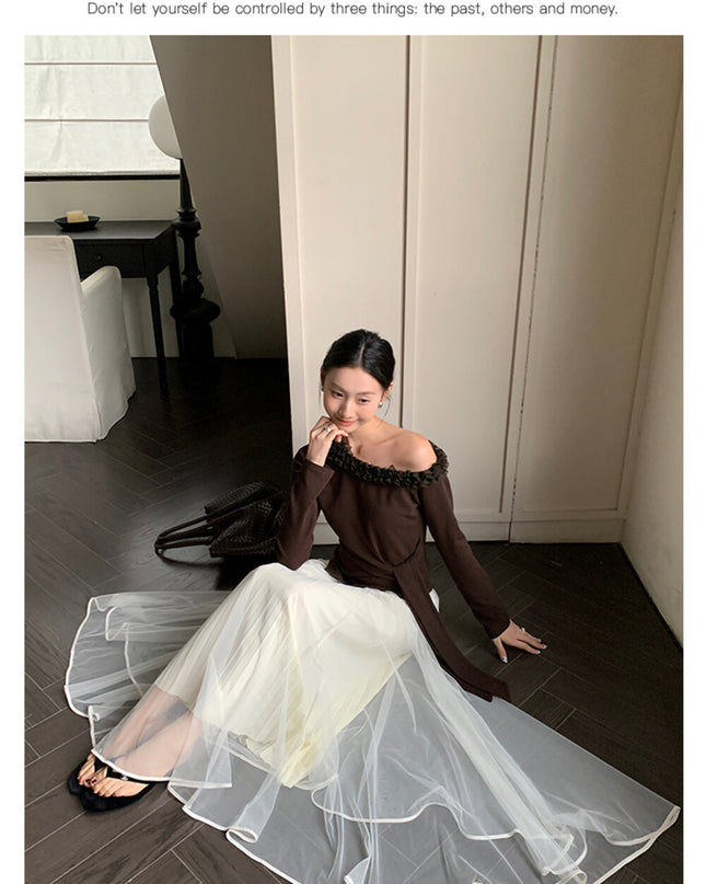 Elegance Aura High-Waist Mesh Skirt