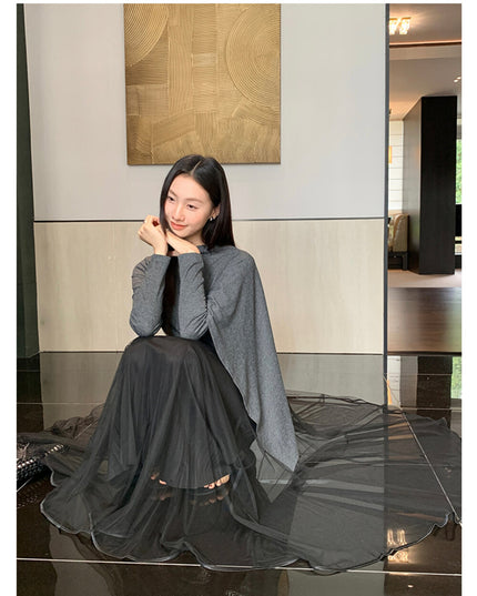 Elegance Aura High-Waist Mesh Skirt