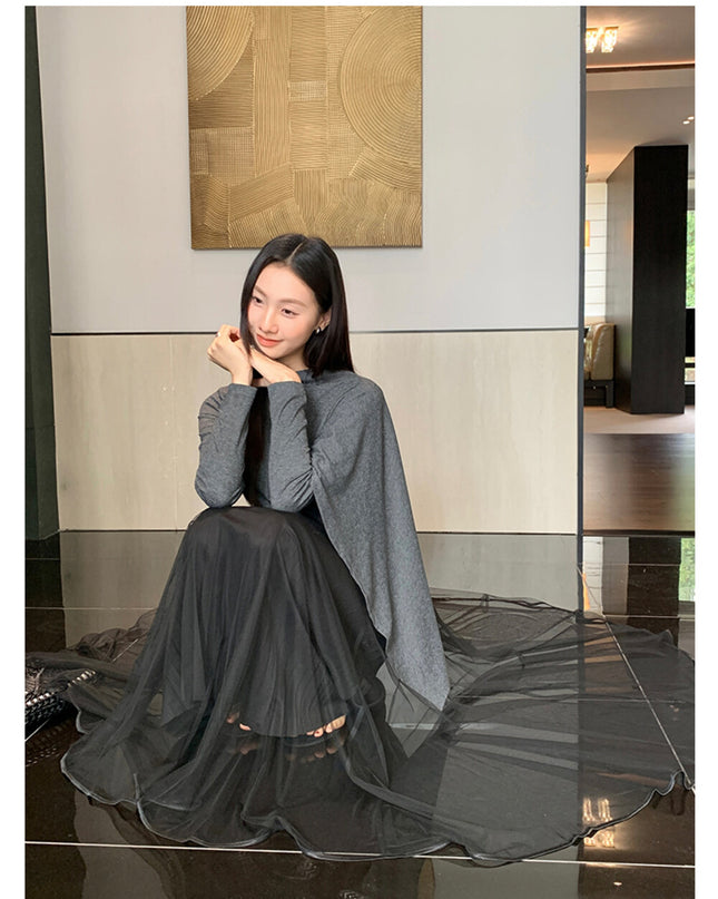 Elegance Aura High-Waist Mesh Skirt