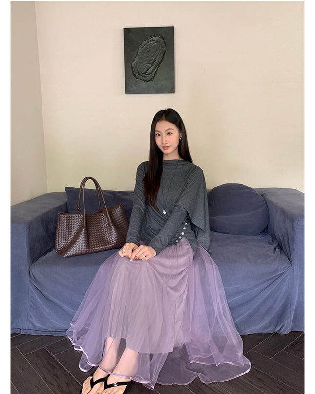 Elegance Aura High-Waist Mesh Skirt