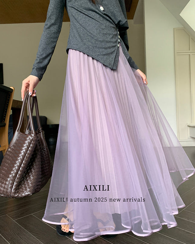 Elegance Aura High-Waist Mesh Skirt