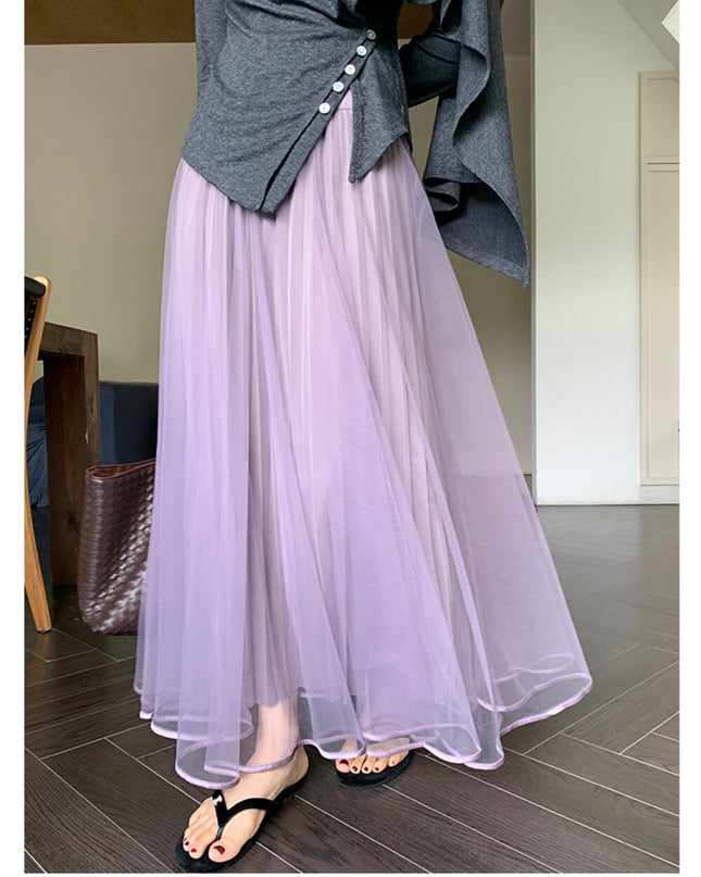 Elegance Aura High-Waist Mesh Skirt