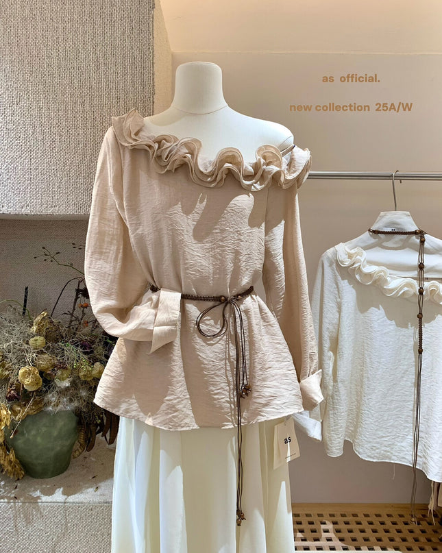 Seine Ruffle Charm Blouse with Waist Tie