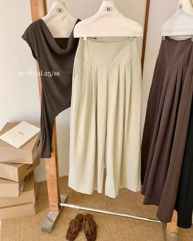 Airy Pleat Relaxed Drape Pants