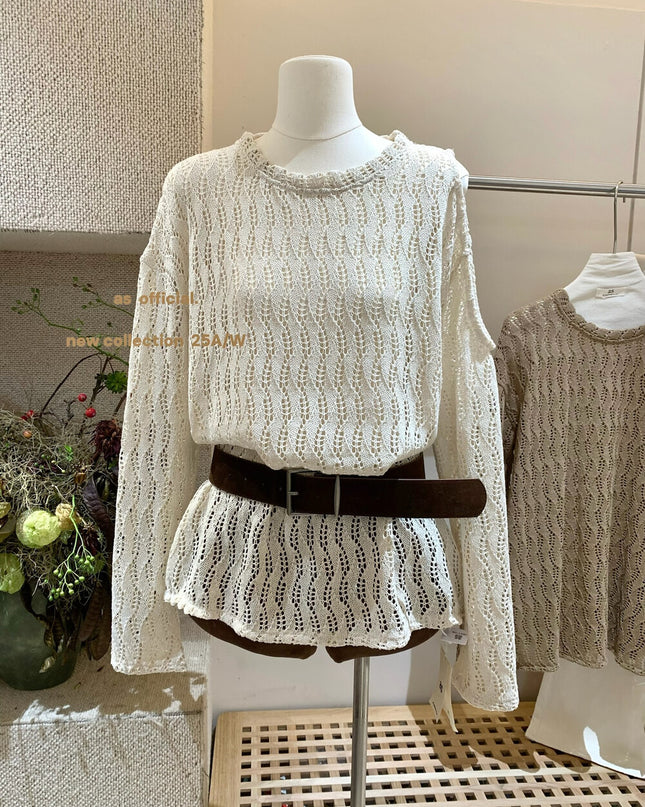 Windsor Lace Off-Shoulder Belted Blouse