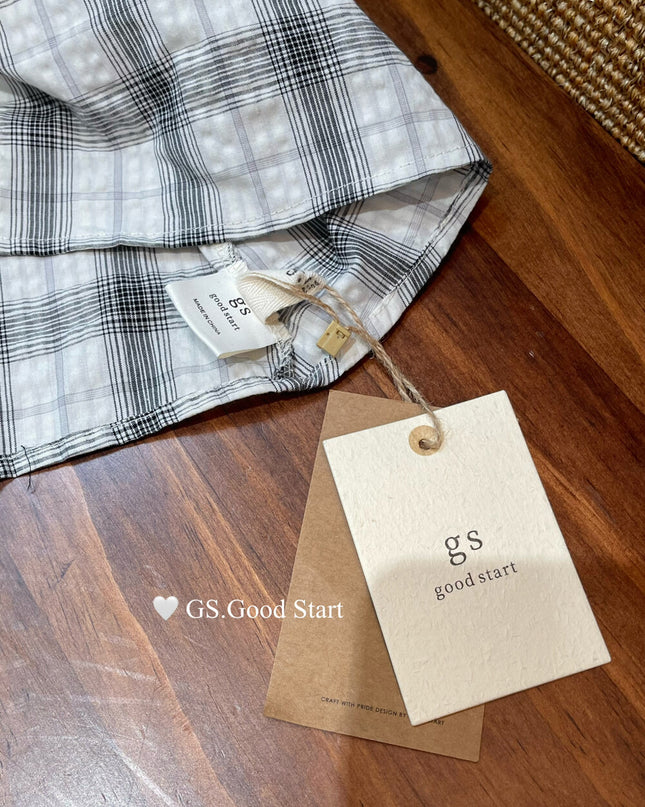 Plaid Halter Bustier + Cardigan Set with Detachable Ribbon