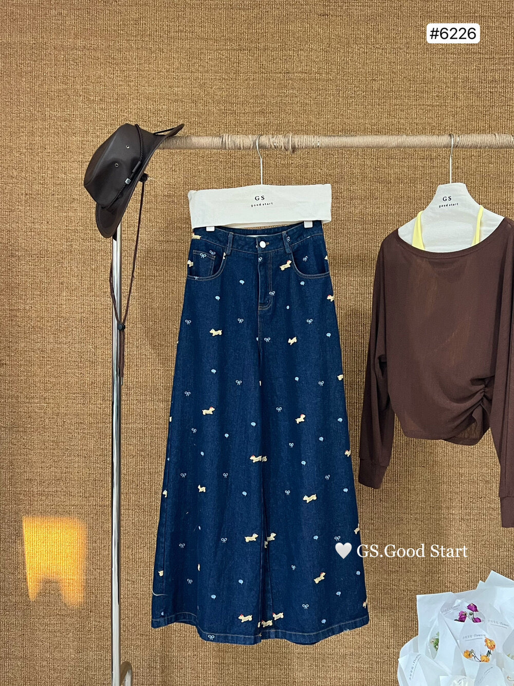 Dachshund Embroidered Relaxed Jeans