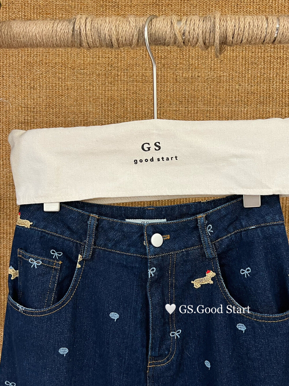 Dachshund Embroidered Relaxed Jeans