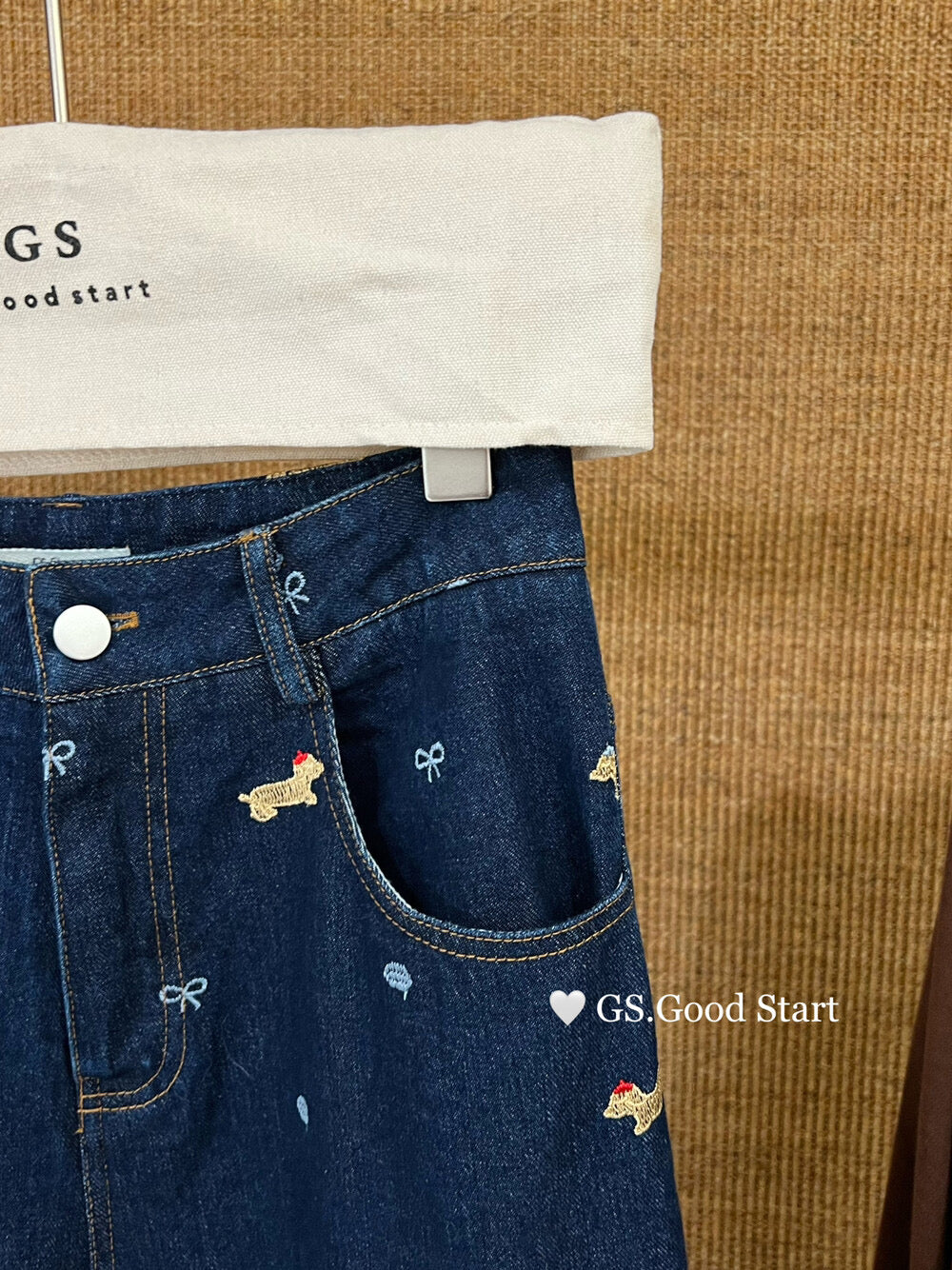 Dachshund Embroidered Relaxed Jeans
