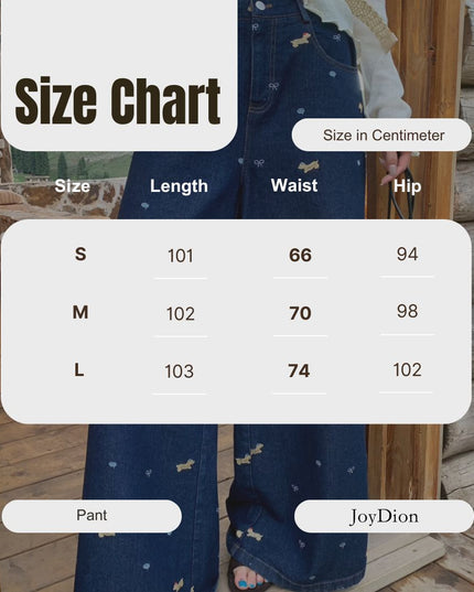 Dachshund Embroidered Relaxed Jeans