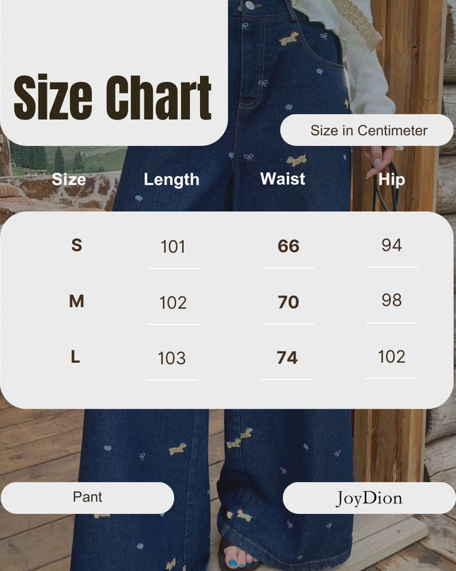 Dachshund Embroidered Relaxed Jeans