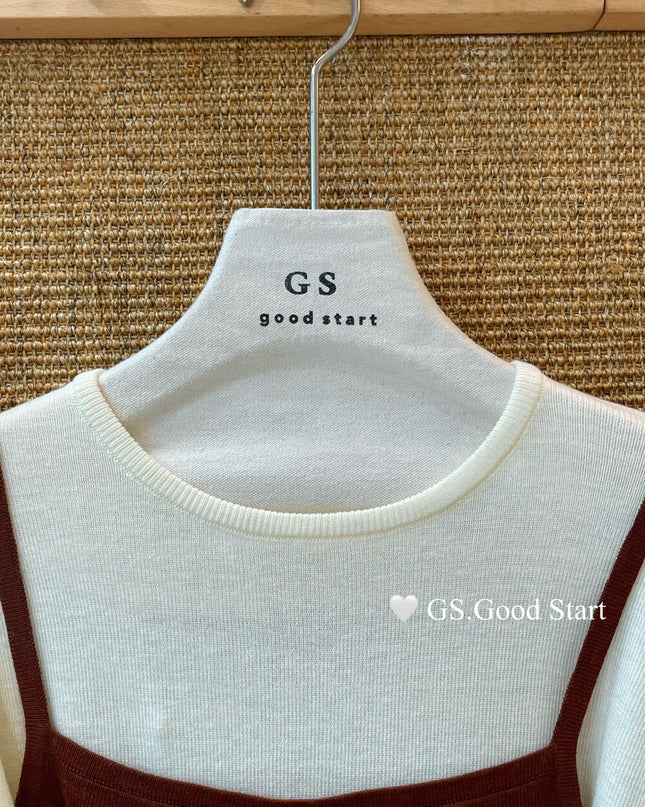 Caramel Color-Block Tie-Knit Top