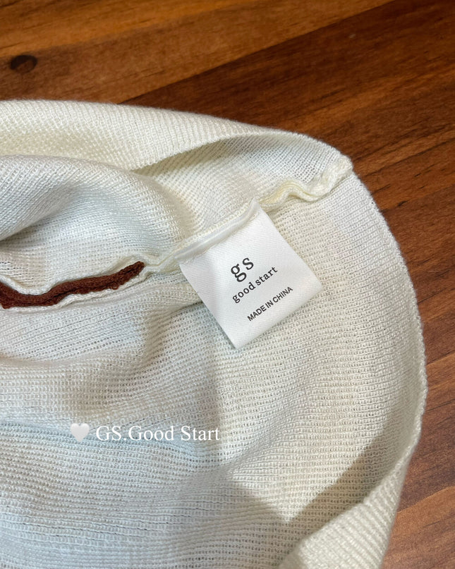 Caramel Color-Block Tie-Knit Top
