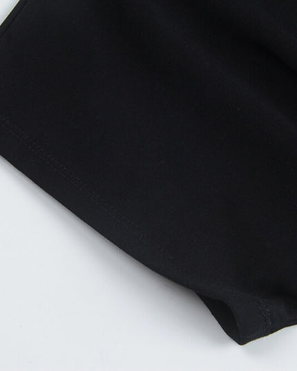 Crew-Neck Flutter-Sleeve Knot-Hem Side-Slit Tee
