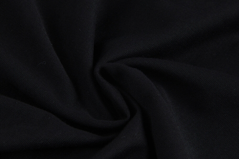 Crew-Neck Flutter-Sleeve Knot-Hem Side-Slit Tee
