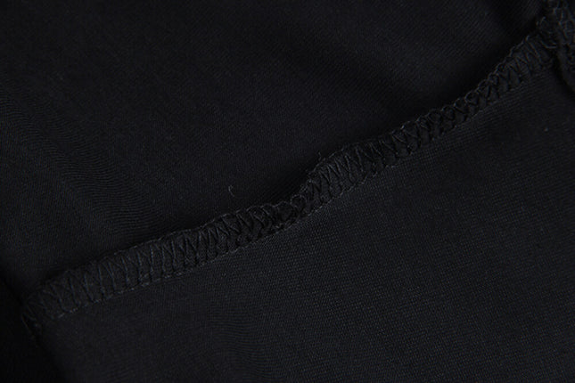 Crew-Neck Flutter-Sleeve Knot-Hem Side-Slit Tee