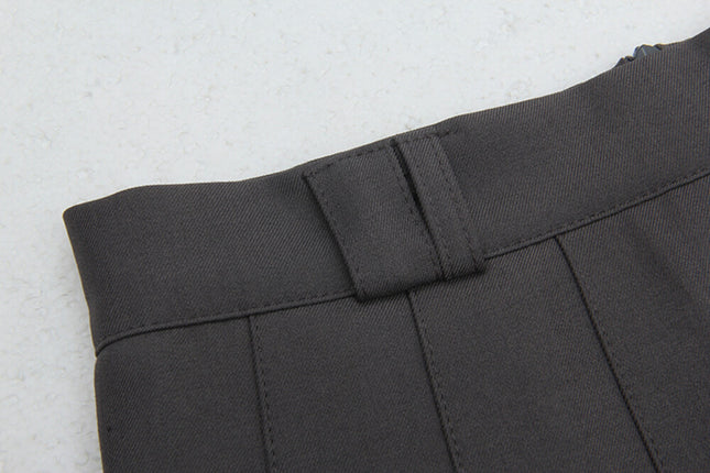 High-Waist Slimming A-Line JK Pleated Mini Skirt