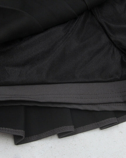 High-Waist Slimming A-Line JK Pleated Mini Skirt