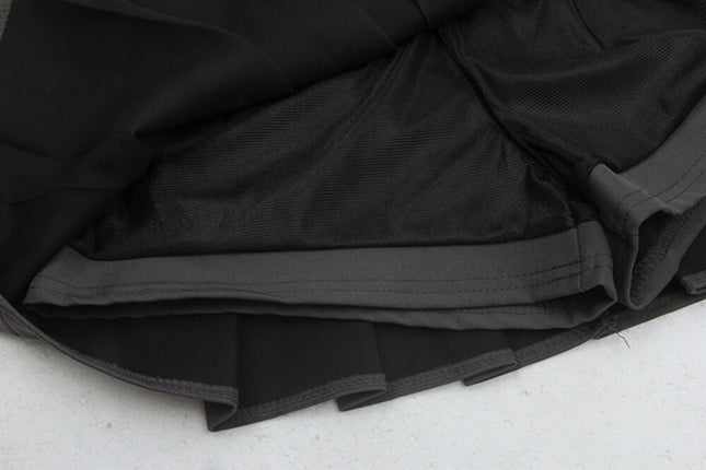 High-Waist Slimming A-Line JK Pleated Mini Skirt