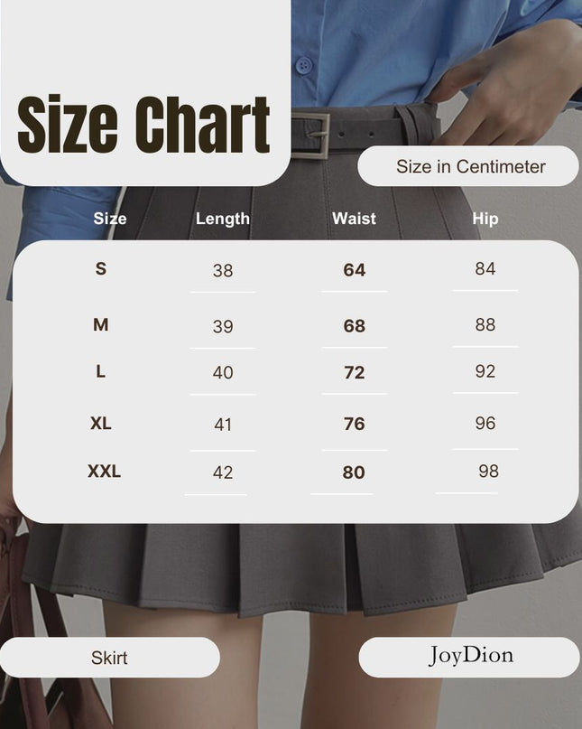 High-Waist Slimming A-Line JK Pleated Mini Skirt