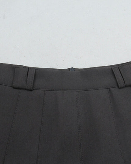 High-Waist Slimming A-Line JK Pleated Mini Skirt