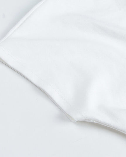 French Off-Shoulder Ruched Waist Short-Sleeve Tee