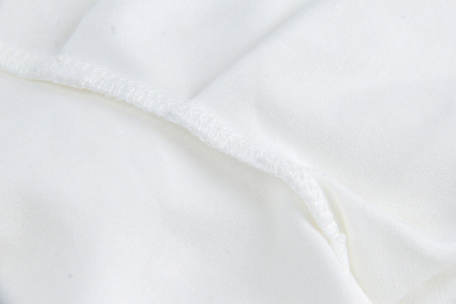 French Off-Shoulder Ruched Waist Short-Sleeve Tee