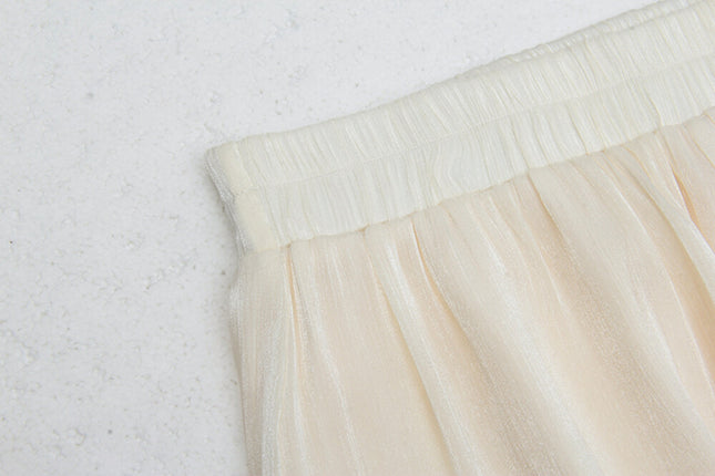 High-Waist Relaxed Wide-Leg Sheer Chiffon Pants