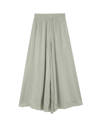 High-Waist Relaxed Wide-Leg Sheer Chiffon Pants