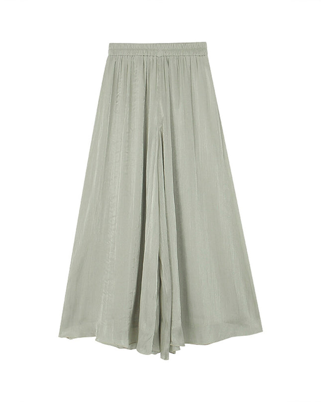 High-Waist Relaxed Wide-Leg Sheer Chiffon Pants