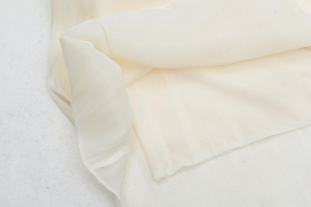 High-Waist Relaxed Wide-Leg Sheer Chiffon Pants