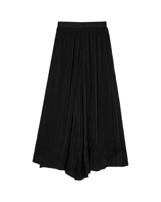 High-Waist Relaxed Wide-Leg Sheer Chiffon Pants