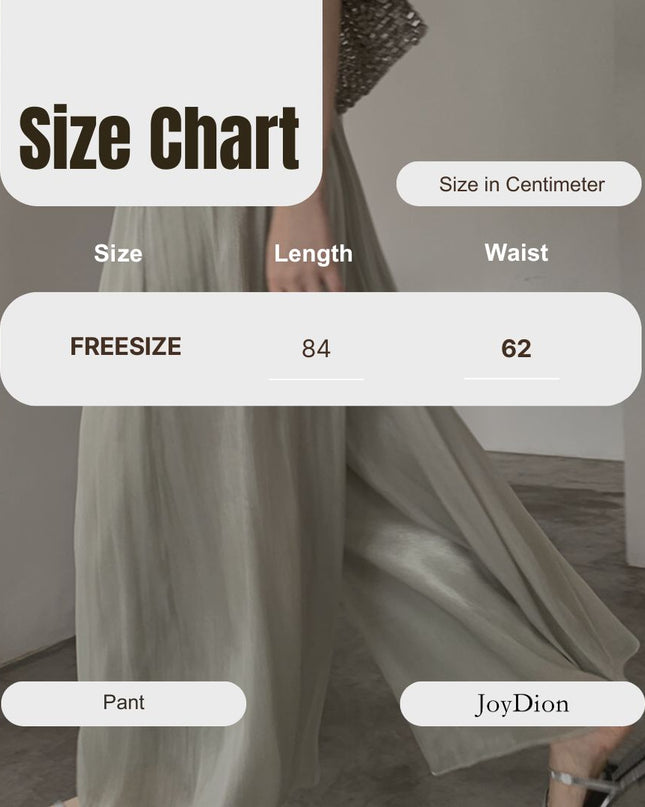 High-Waist Relaxed Wide-Leg Sheer Chiffon Pants