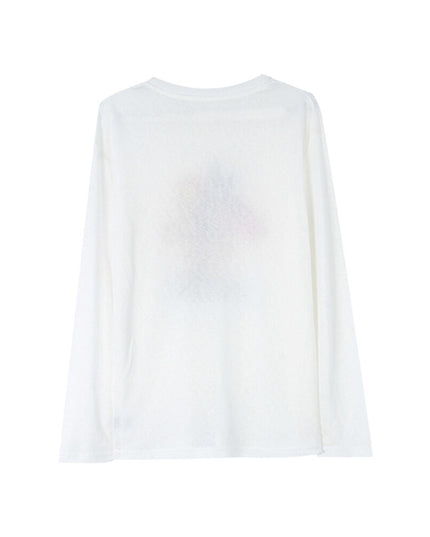 Cartoon Print Long-Sleeve Loose Summer Sun-Protective Tee