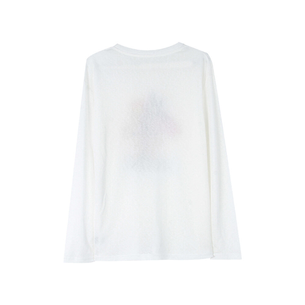 Cartoon Print Long-Sleeve Loose Summer Sun-Protective Tee