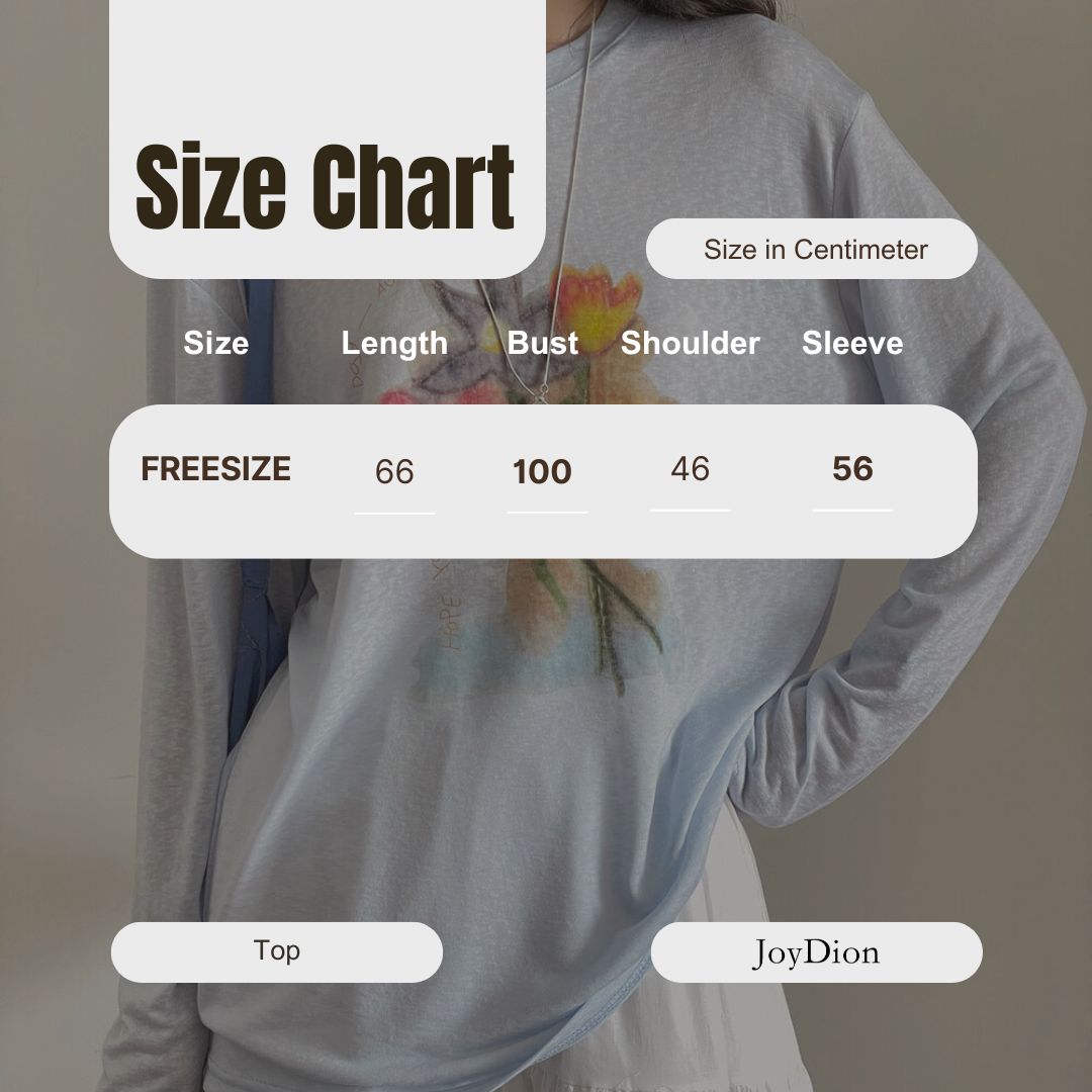 Cartoon Print Long-Sleeve Loose Summer Sun-Protective Tee