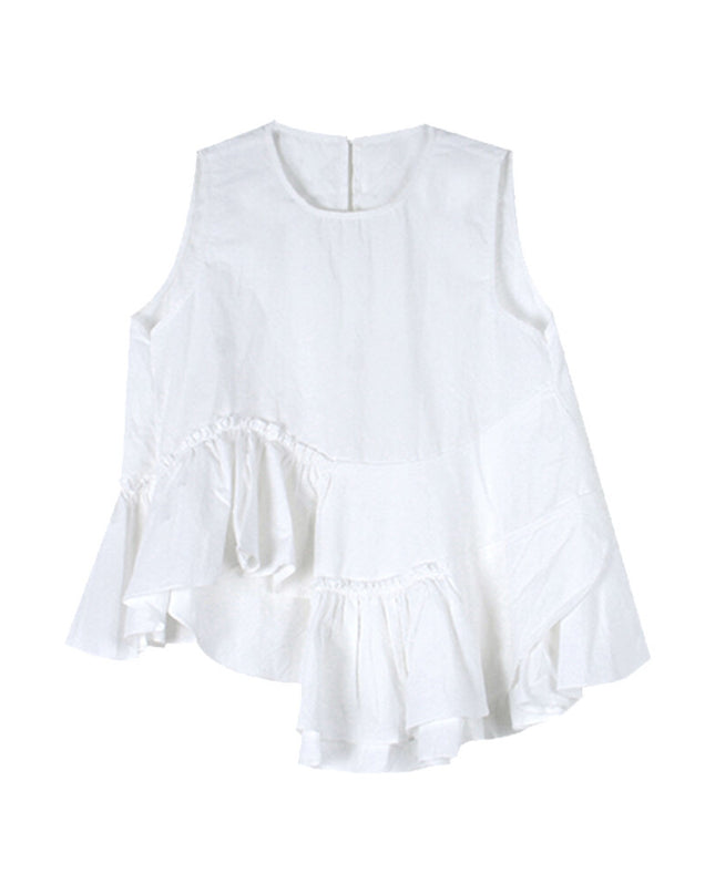 Ruffle Asymmetrical Peplum Tank