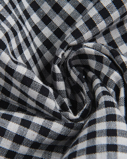 Ruffle Asymmetrical-Hem Checkered Blouse