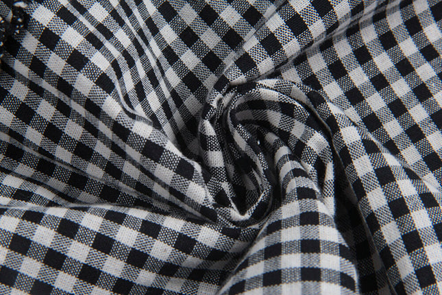 Ruffle Asymmetrical-Hem Checkered Blouse