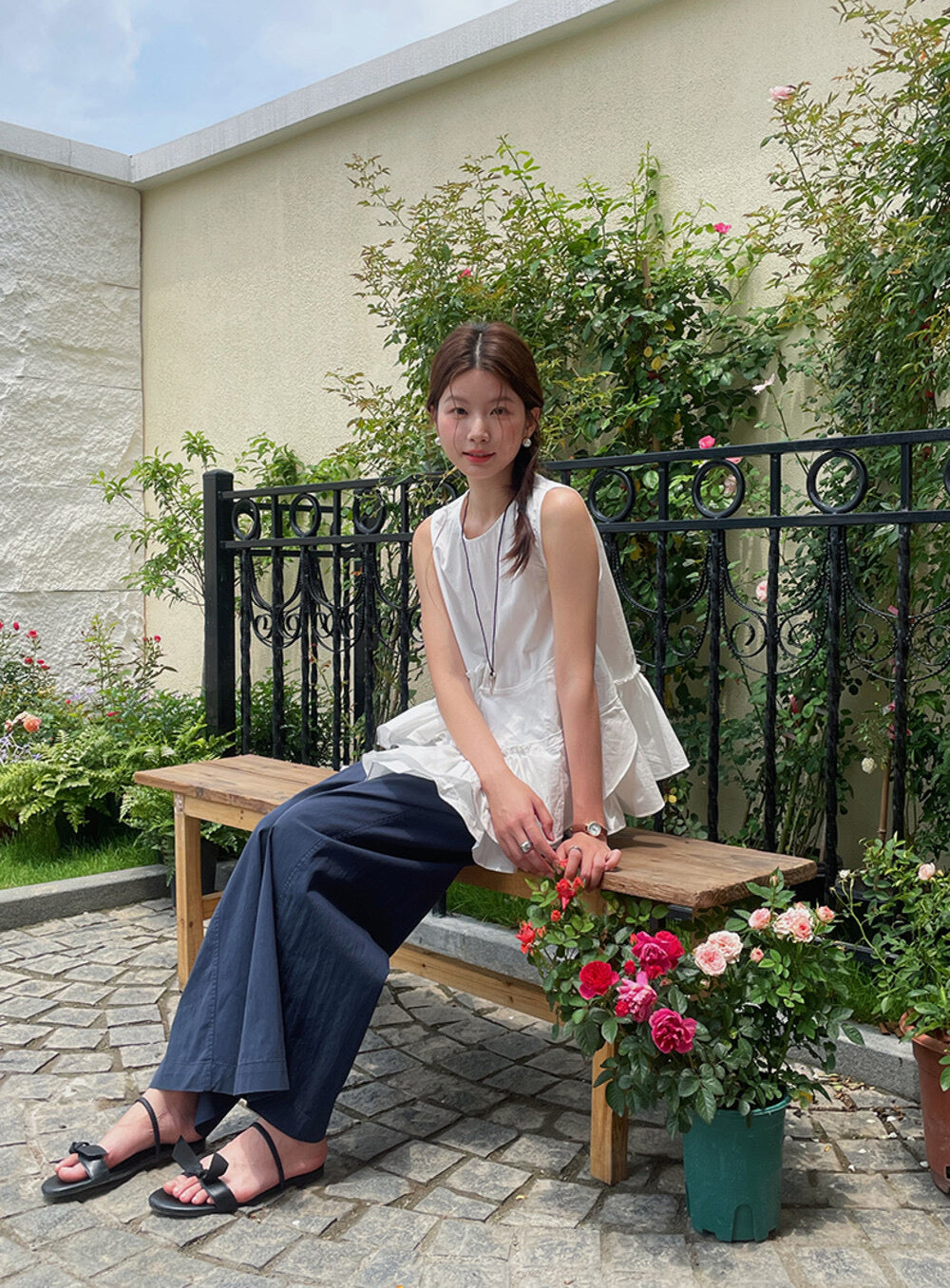 Ruffle Asymmetrical Peplum Tank