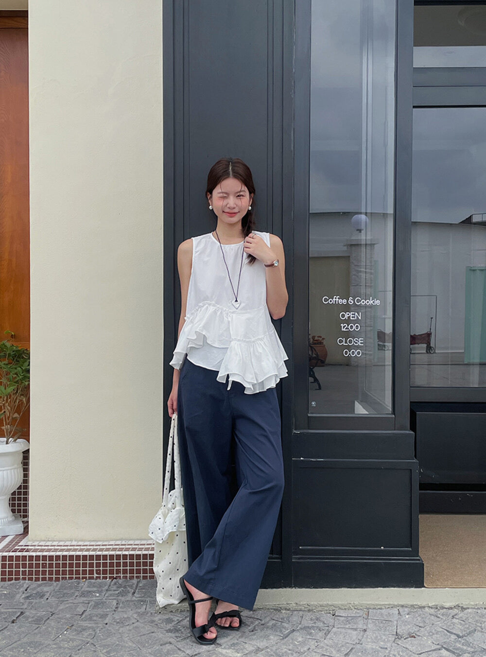 Ruffle Asymmetrical Peplum Tank