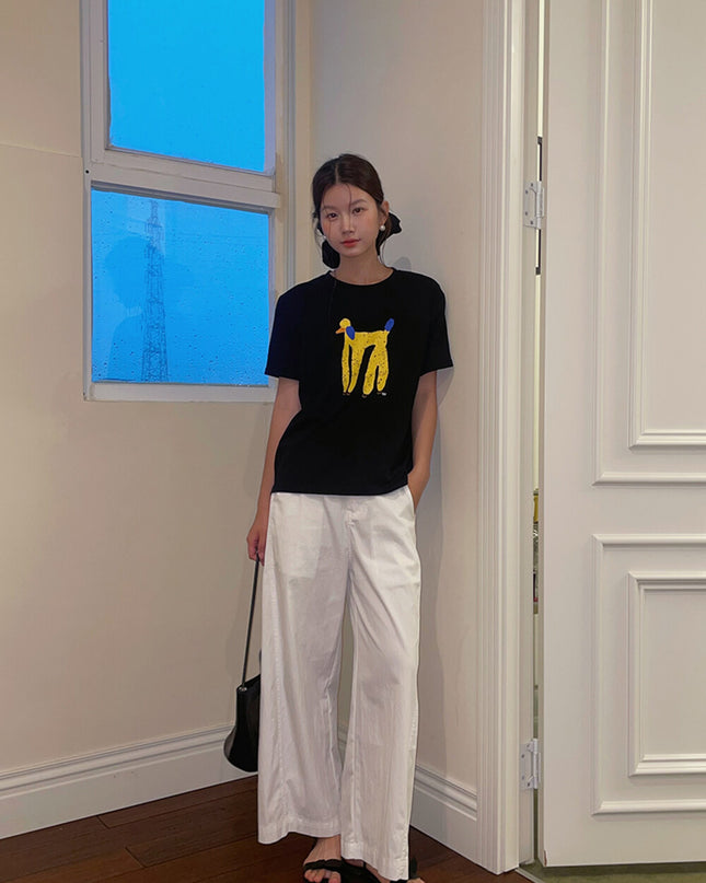 Korean Straight-Leg Cropped Pants