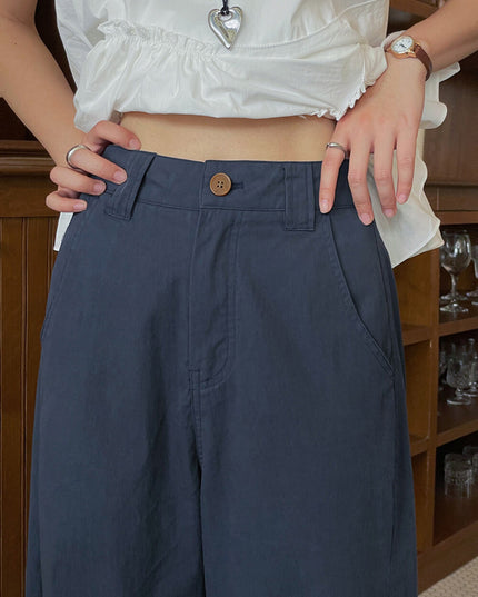 Korean Straight-Leg Cropped Pants