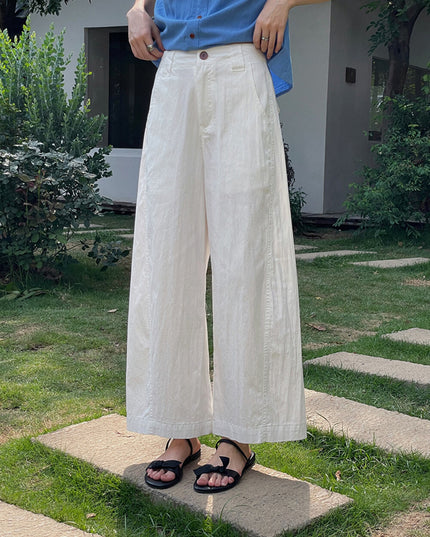 Korean Straight-Leg Cropped Pants